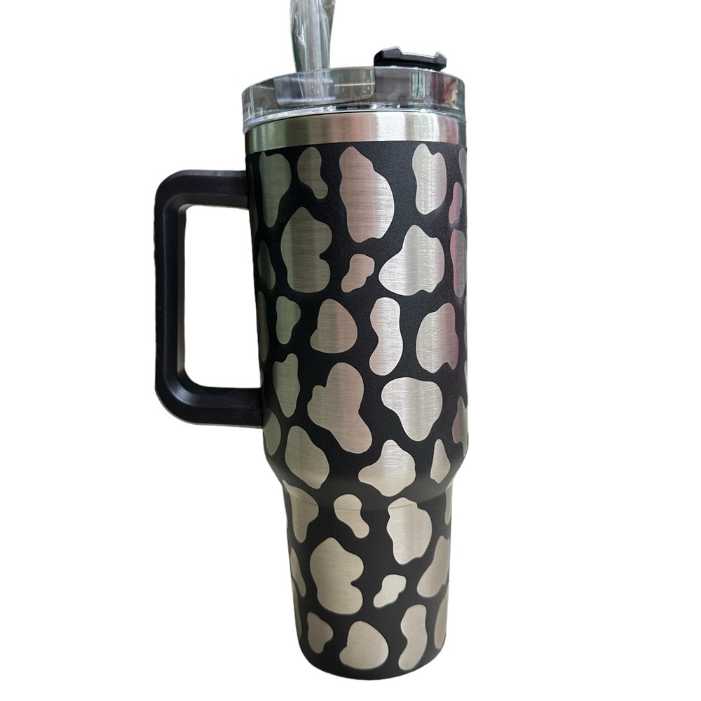Stylish Black and Silver Travel Mug